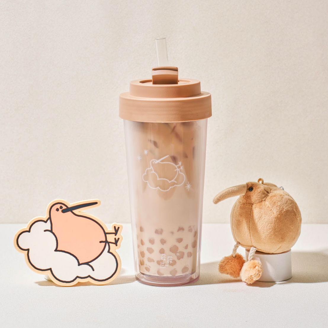 奇異鳥透明雙層環保隨行杯