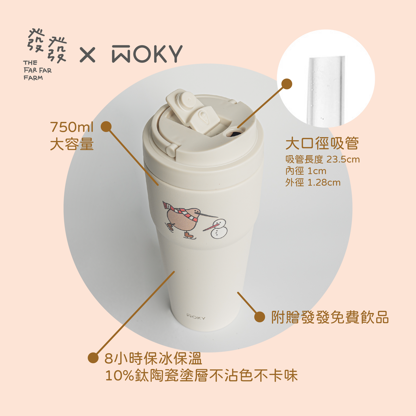 【現貨】發發xWOKY沃廚奇異鳥手提保溫杯-聯名系列